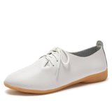 ROEGRE New Split Leather Women Oxfords Ladies Casual Shoes